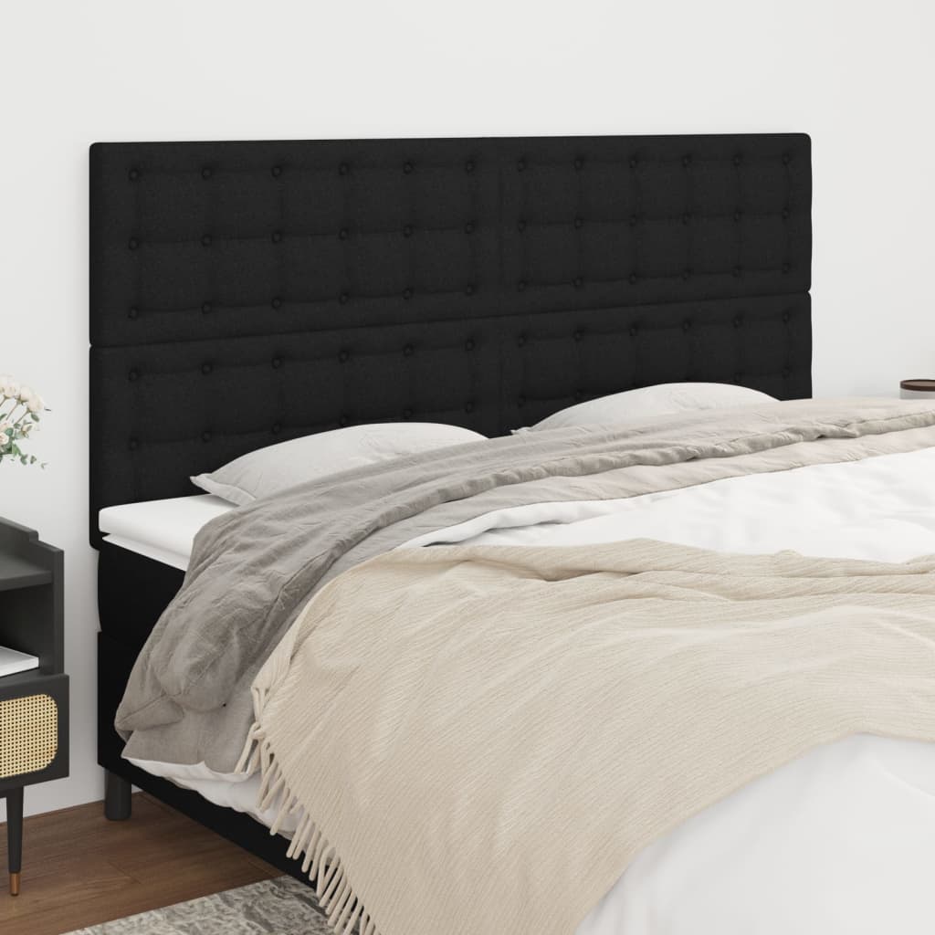 Headboards 4 pcs Black 100 cm Fabric
