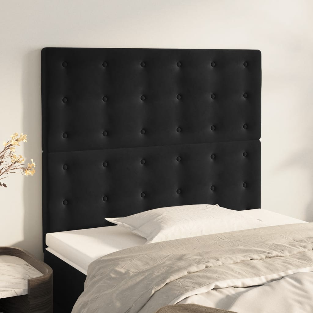 Headboards 2 pcs Black 100 cm Velvet
