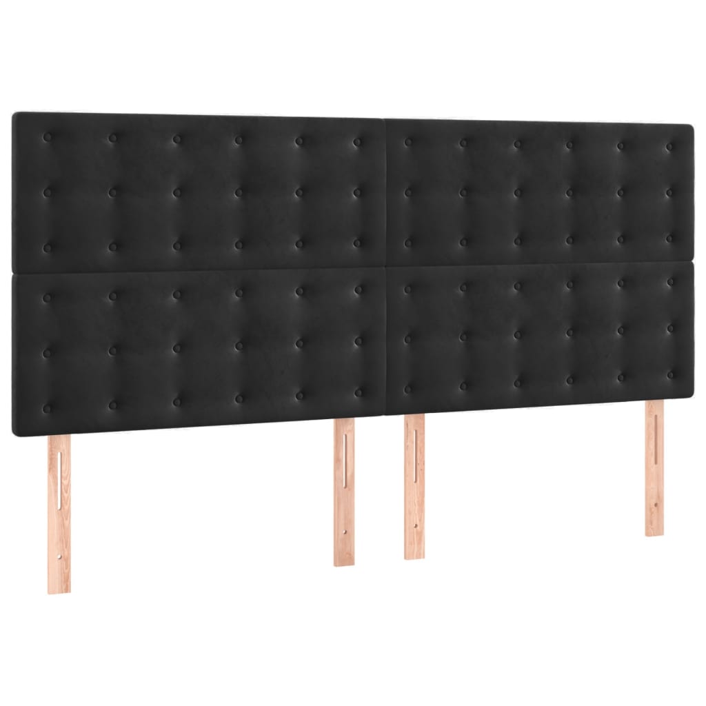 Headboards 4 pcs Black 80 cm Velvet