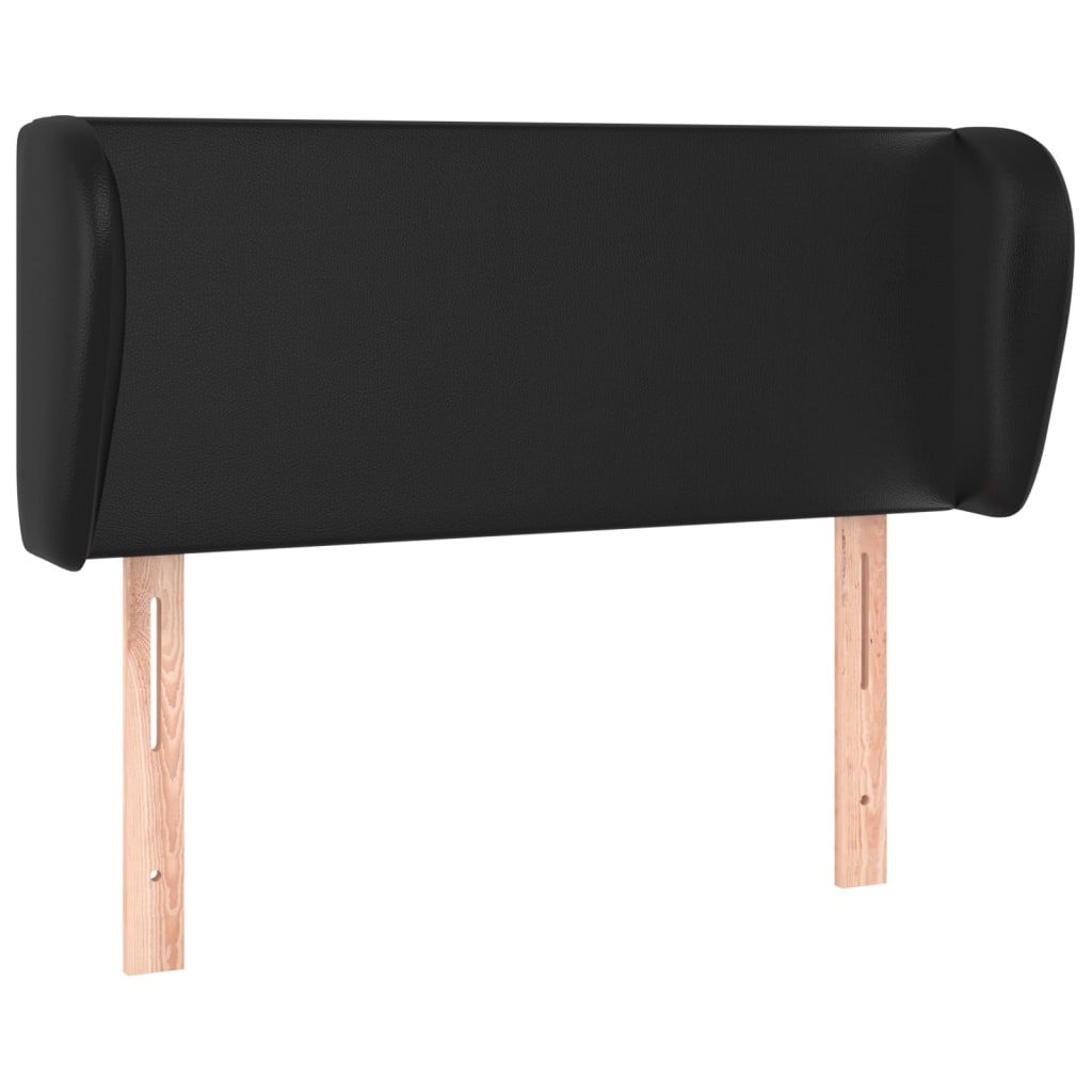 Headboard with Ears Black 103 cm Faux Leather