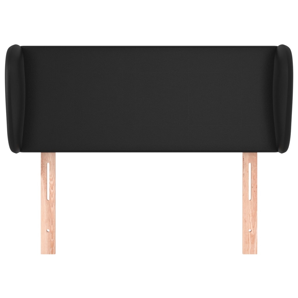 Headboard with Ears Black 103 cm Faux Leather