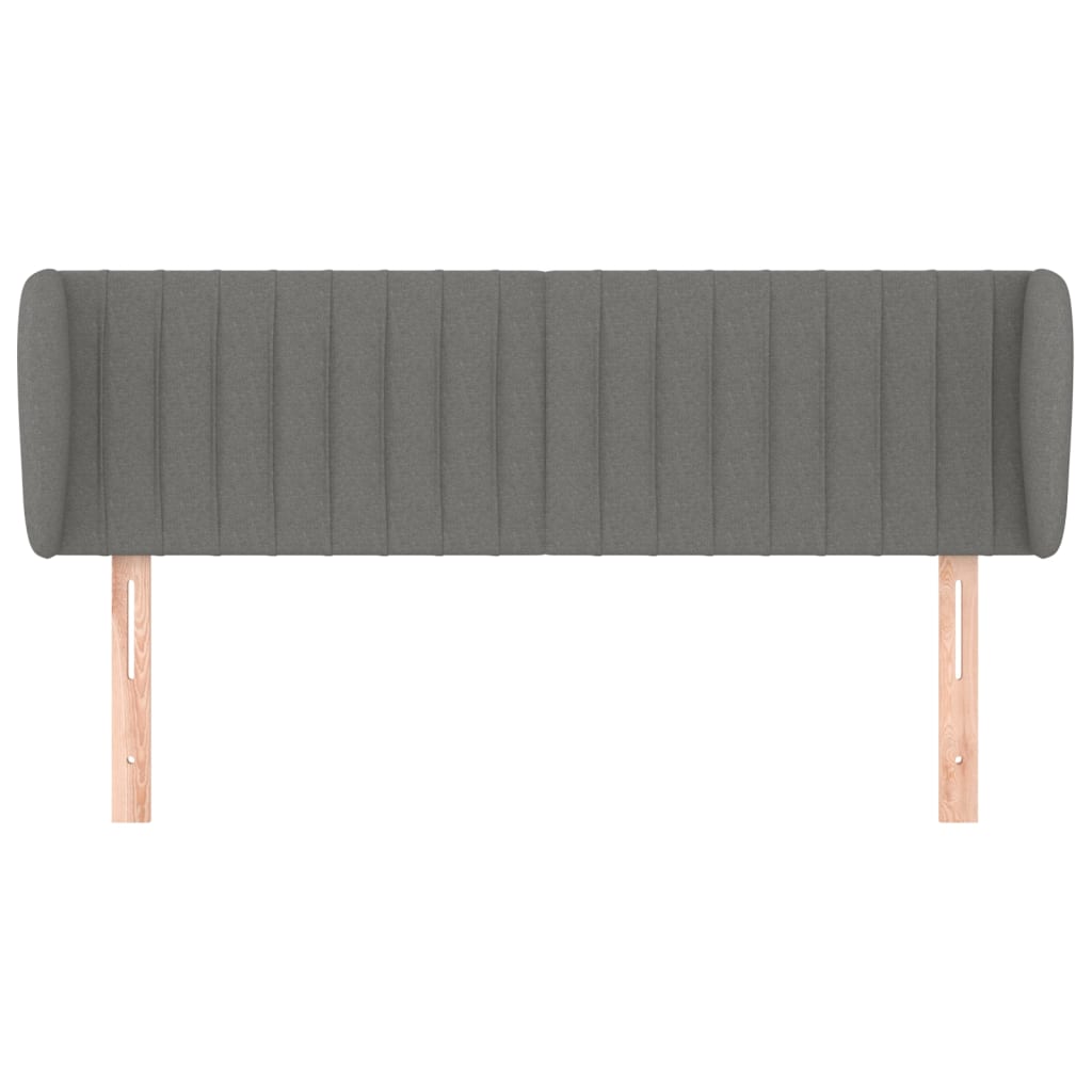 Headboard with Ears Dark Grey 147 cm Fabric