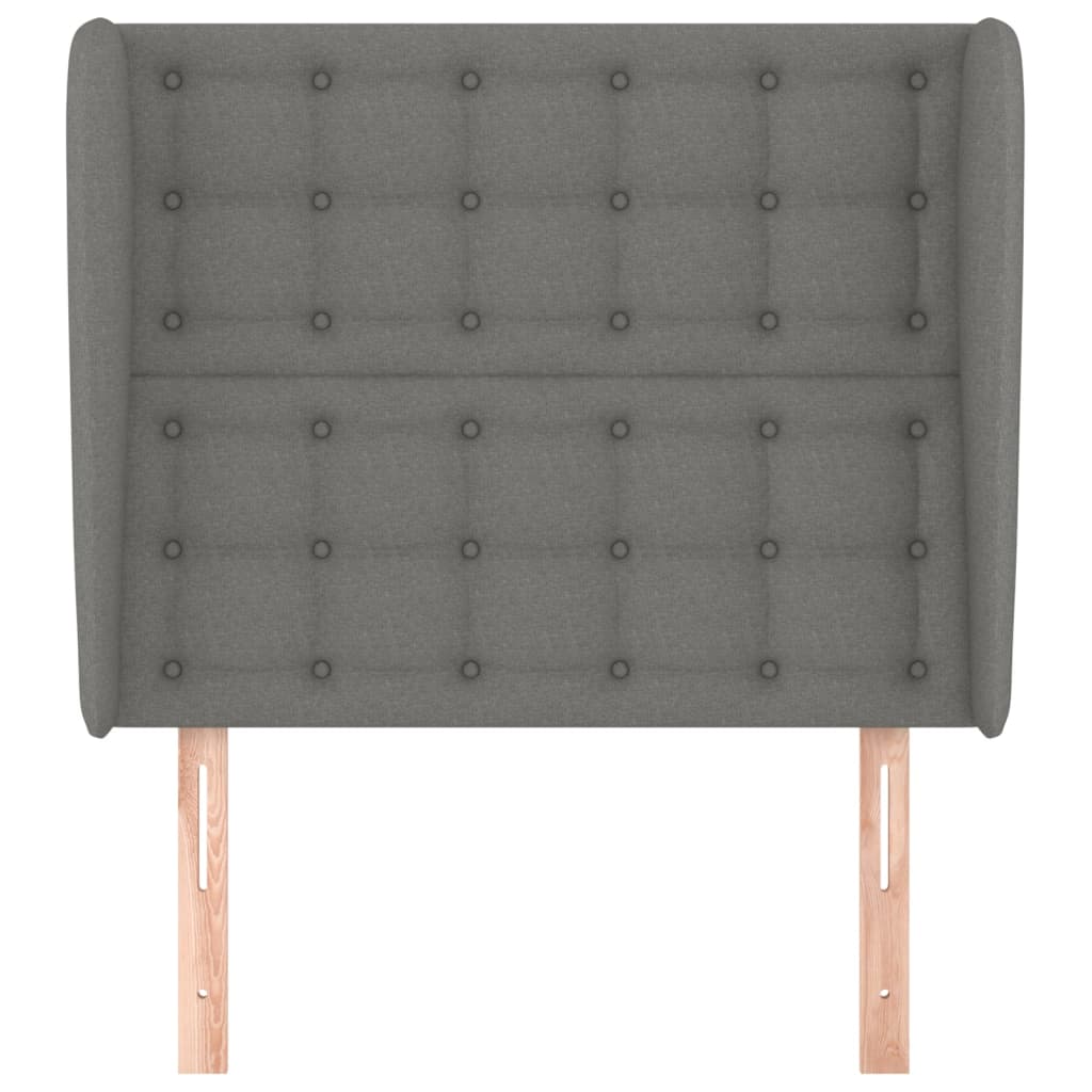 Headboard with Ears Dark Grey 83 cm Fabric