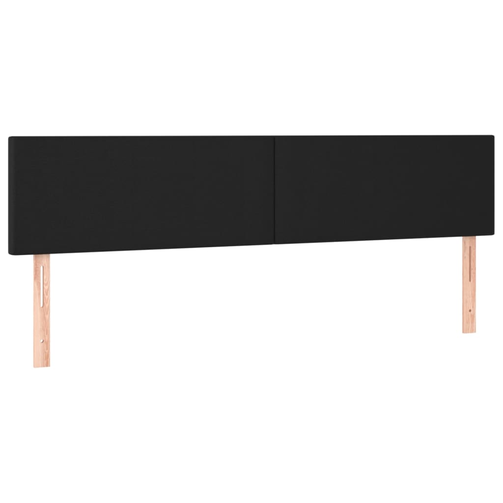 LED Headboard Black 200 cm Faux Leather
