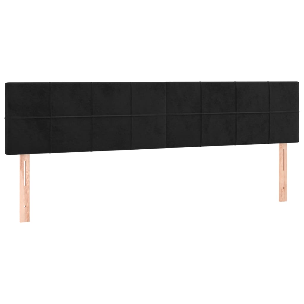 LED Headboard Black 160 cm Velvet