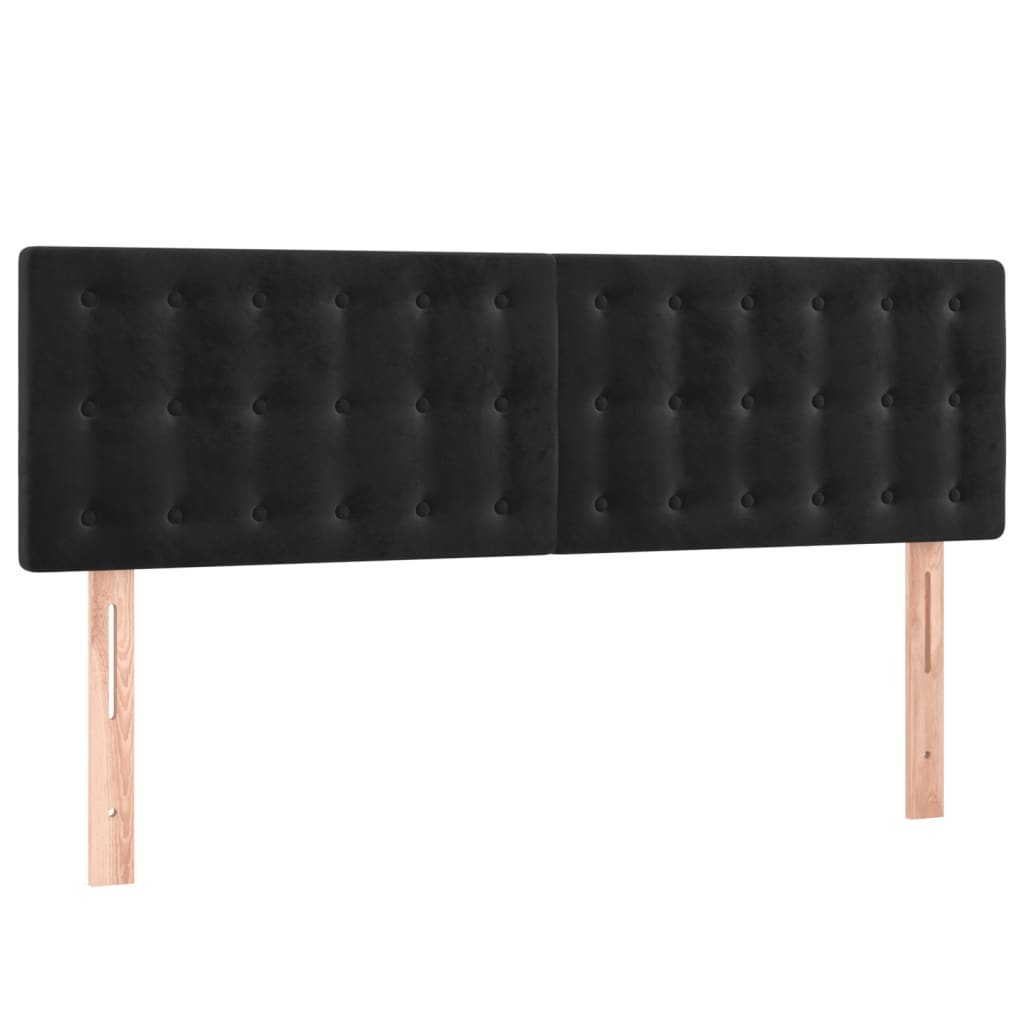 LED Headboard Black 144x5x78/88 cm Velvet