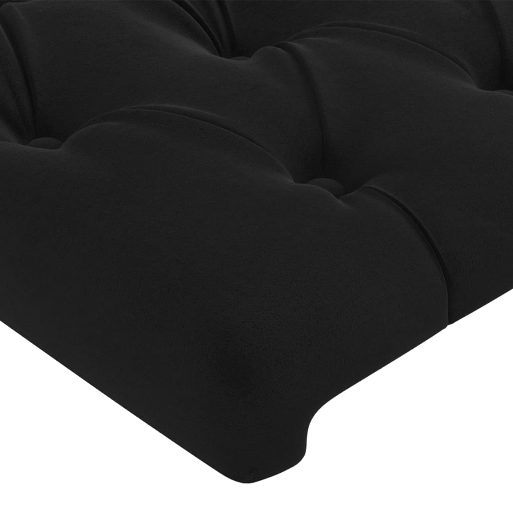 LED Headboard Black 200 cm Velvet