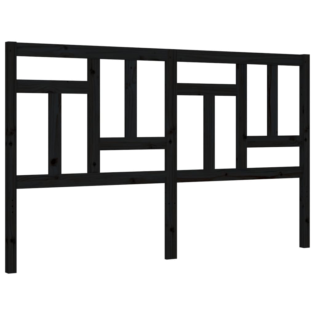 Bed Frame without Mattress Black 150x200 cm Solid Wood