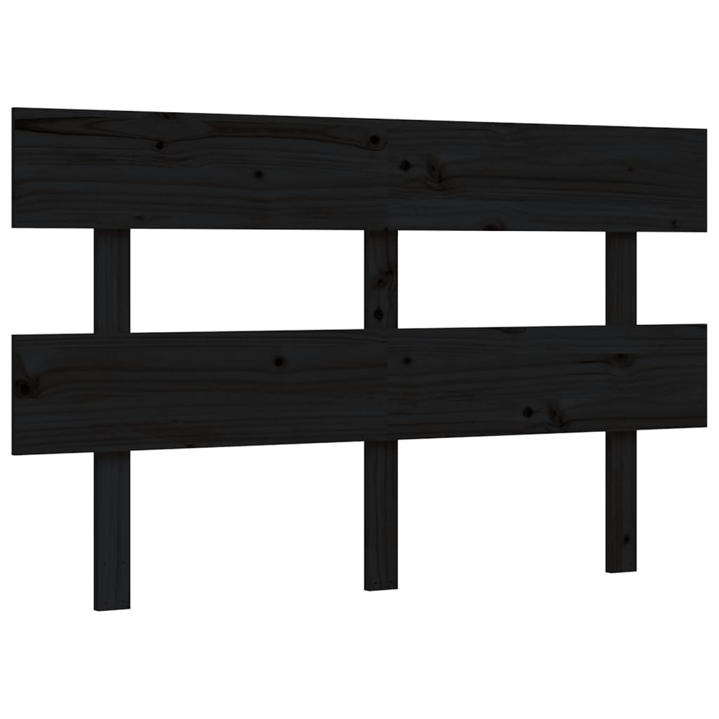 Bed Frame without Mattress Black 135x190 cm Solid Wood