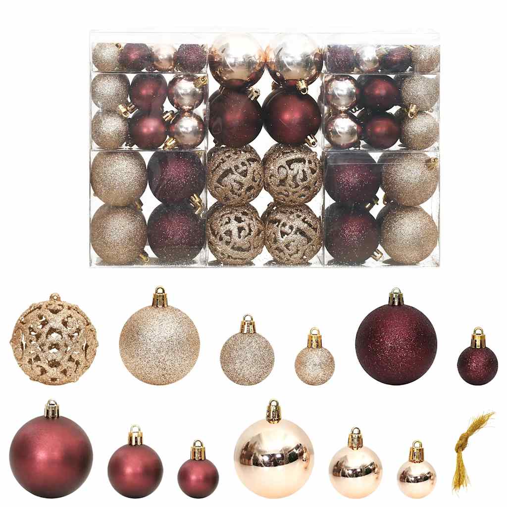 Christmas Baubles 100 pcs Champagne and Brown 3 / 4 / 6 cm