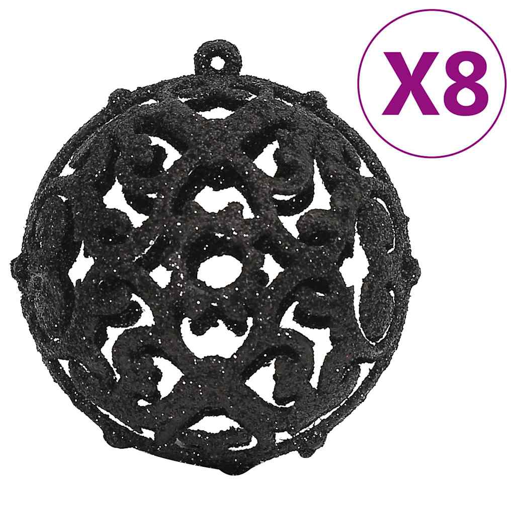111 Piece Christmas Bauble Set Black Polystyrene