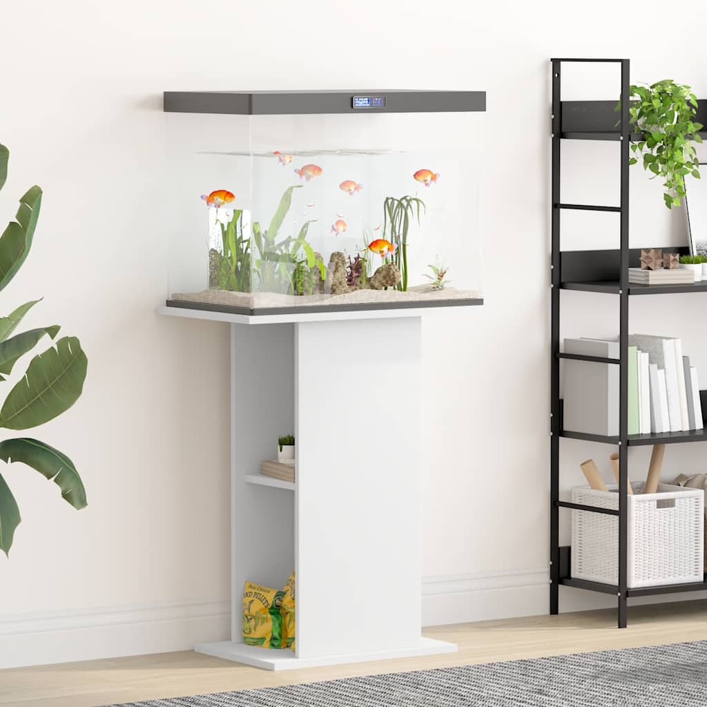 Aquarium Stand White 60.5x36x72.5 cm Engineered Wood