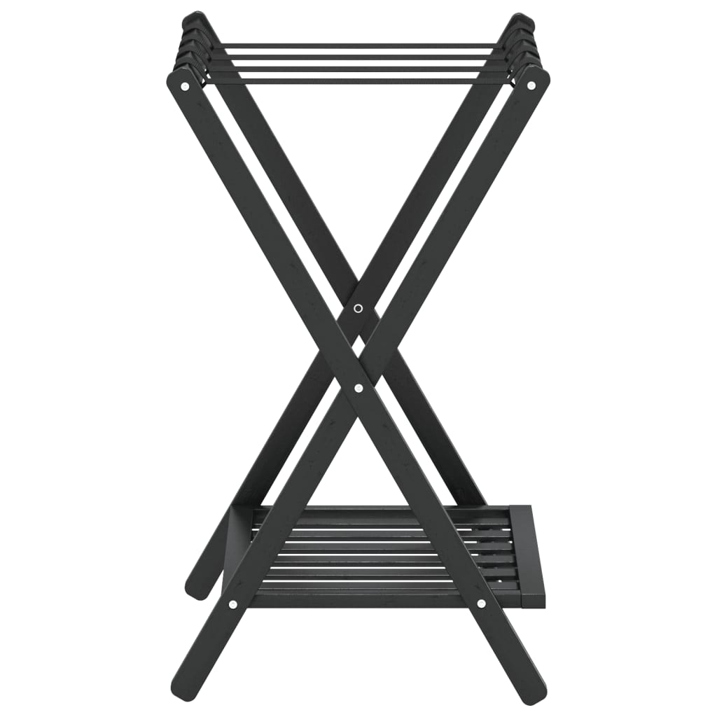 Luggage Rack Black 68x38x58 cm Bamboo