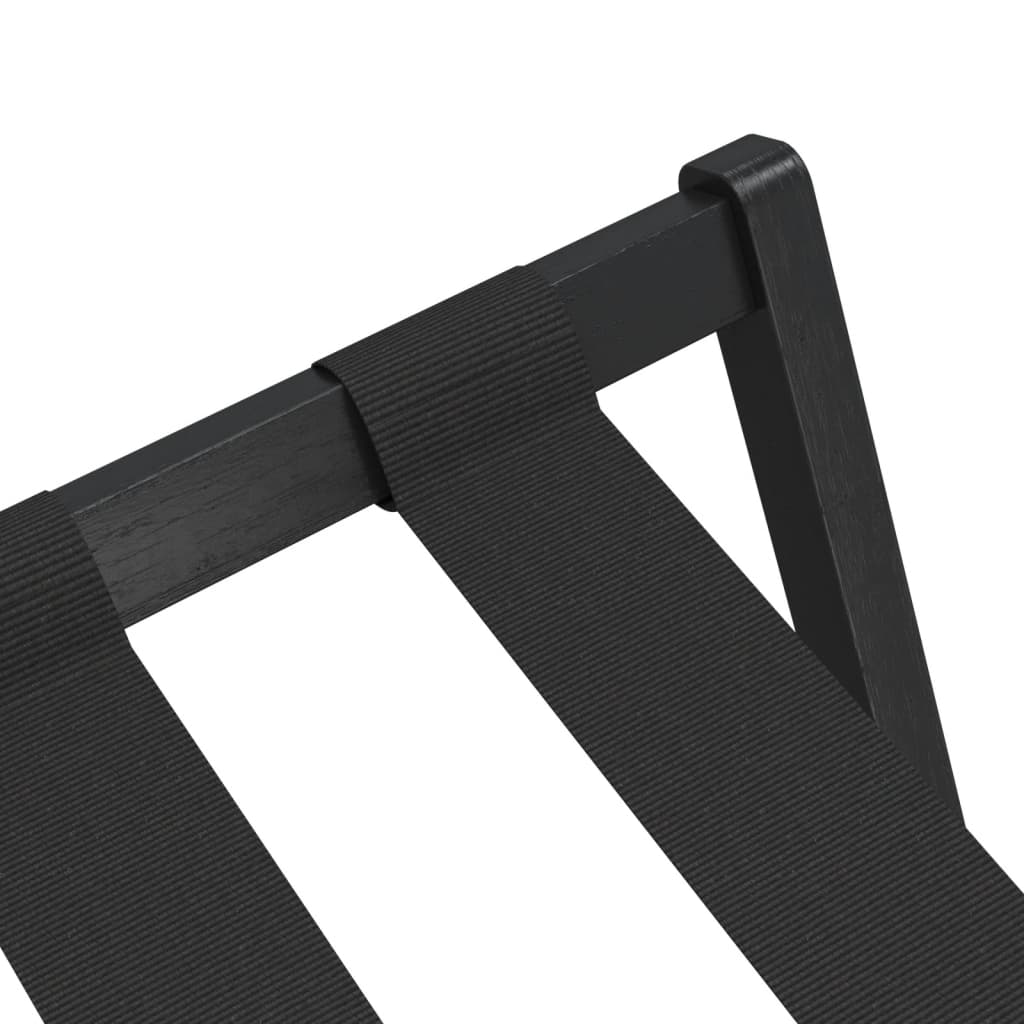 Luggage Rack Black 68x38x58 cm Bamboo