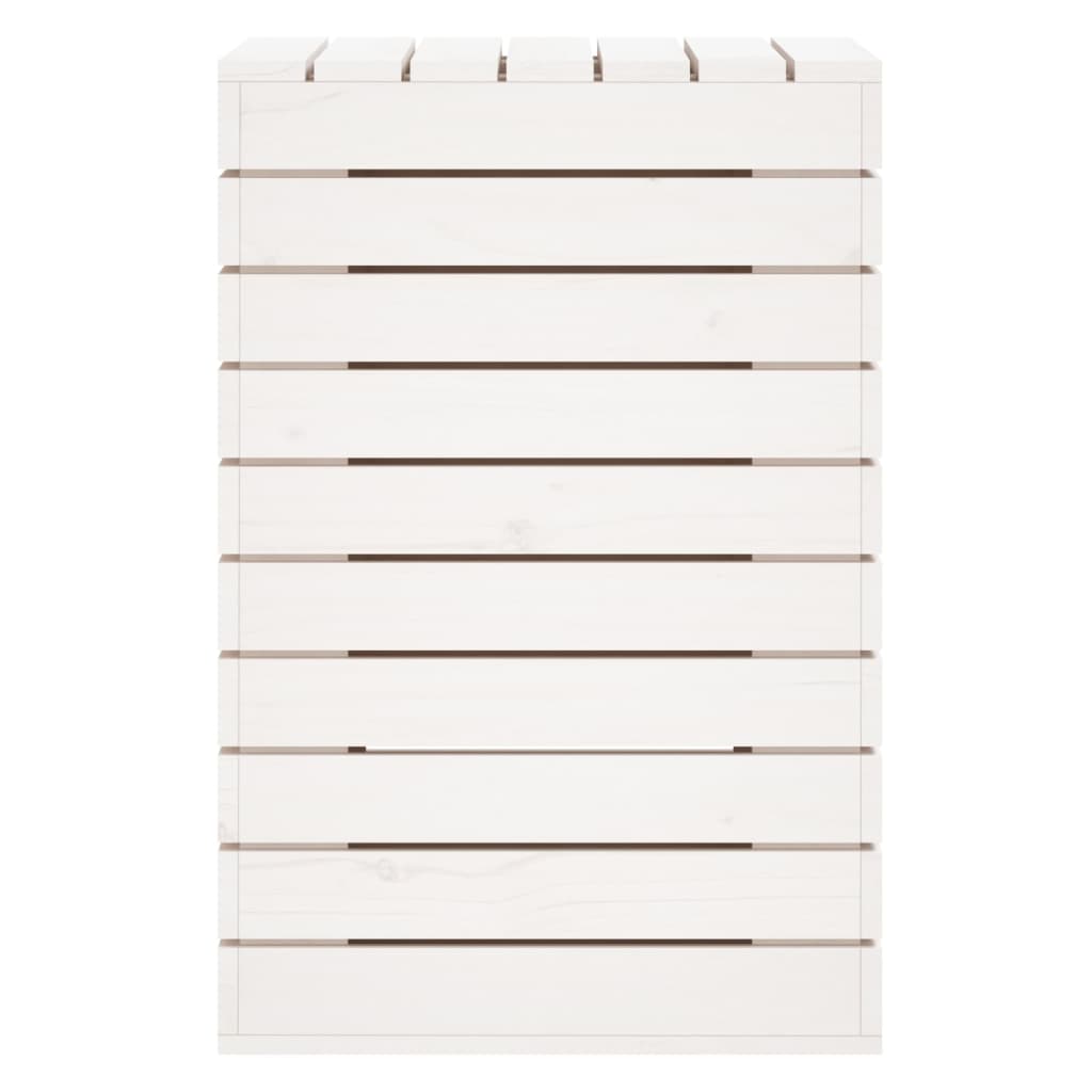 Laundry Basket White 44x44x66 cm Solid Wood Pine