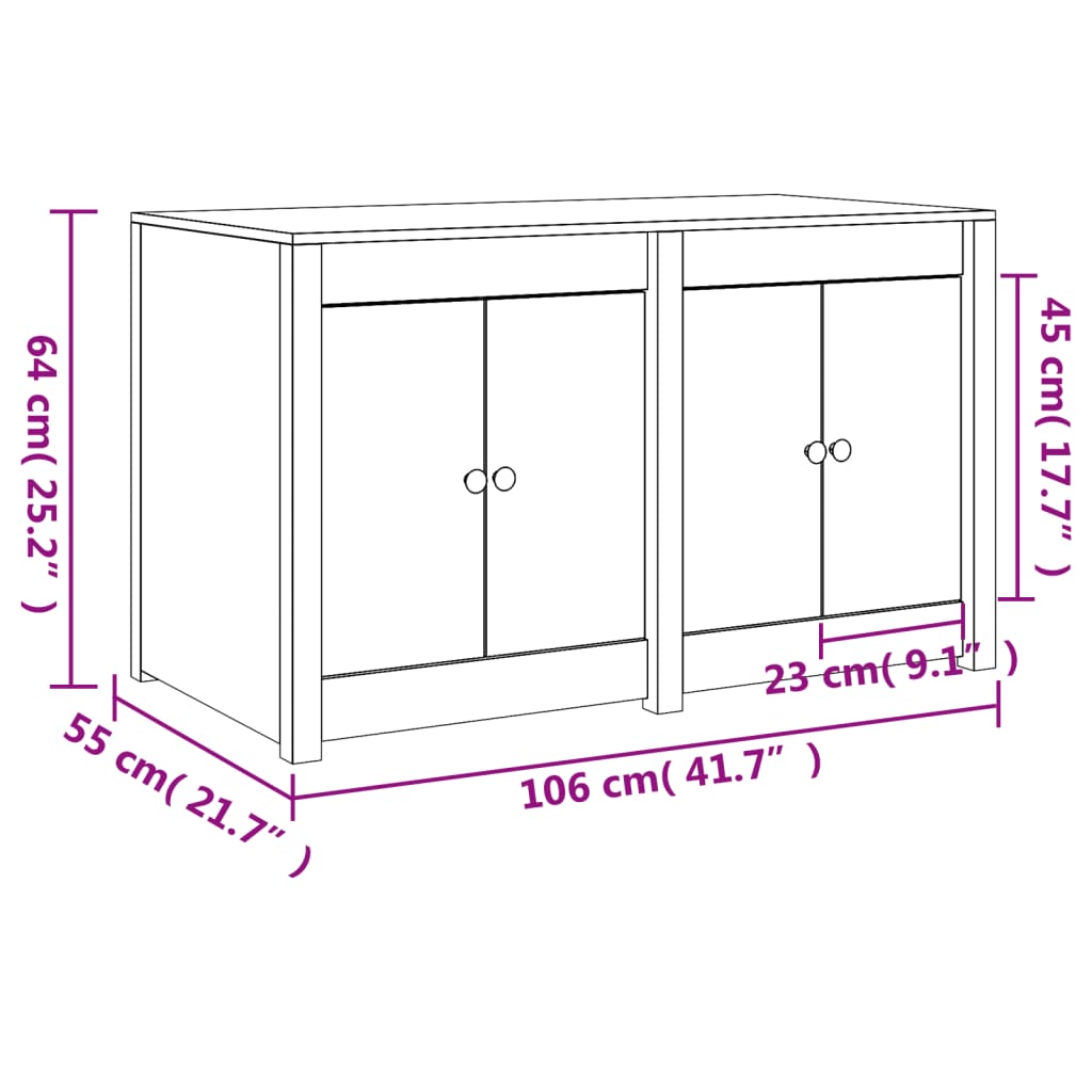 Outdoor Kitchen Cabinet MEPPEL 106x55x64 cm Solid Wood Pine