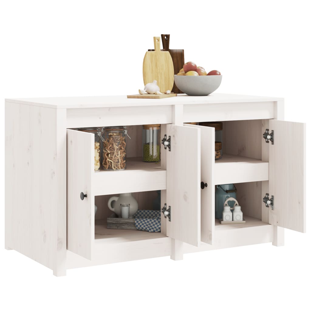 Outdoor Kitchen Cabinet MEPPEL White 106x55x64 cm Solid Wood Pine