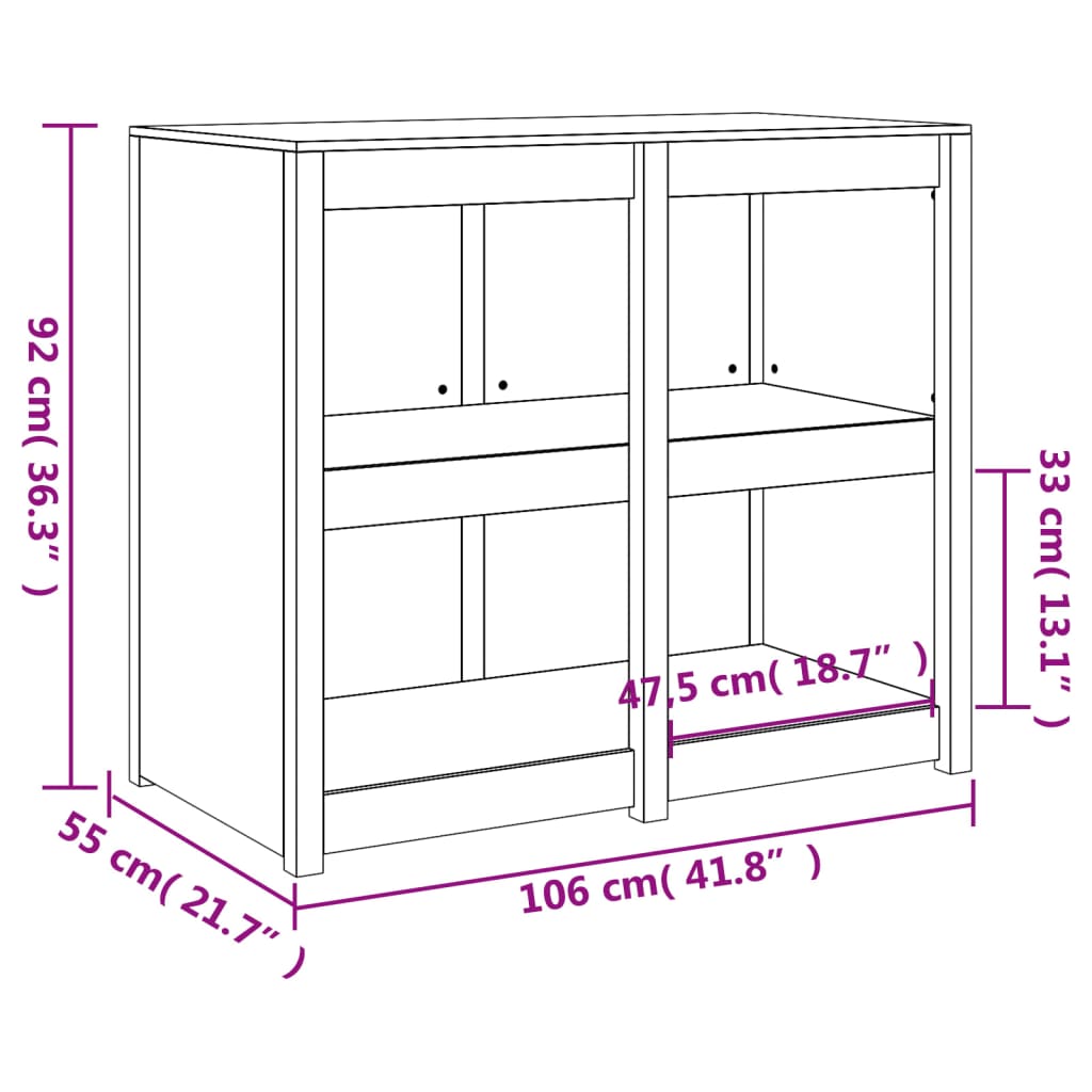 Outdoor Kitchen Cabinet MEPPEL White 106x55x92 cm Solid Wood Pine