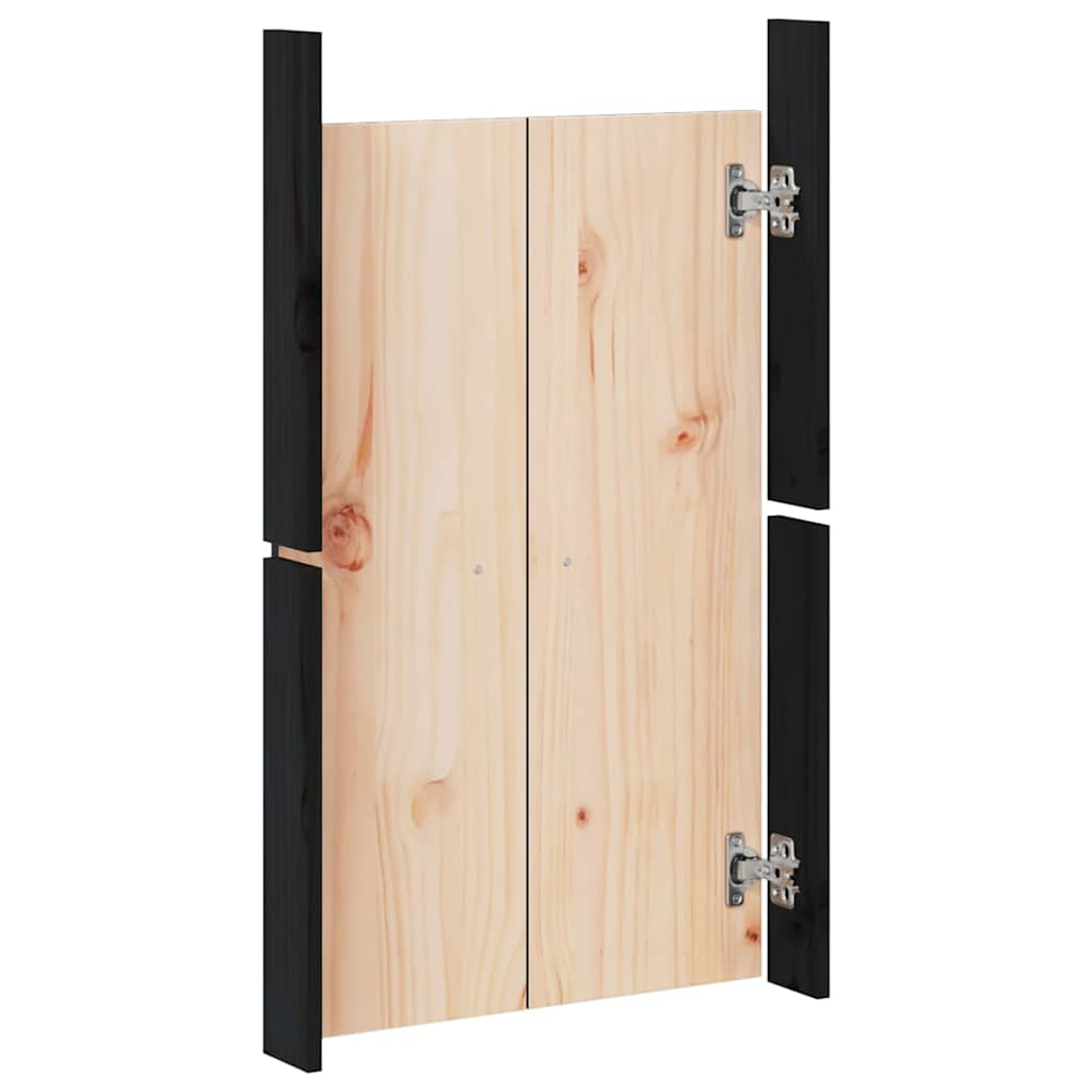 Outdoor Kitchen Doors Black 50x9x82 cm Solid Wood Pine
