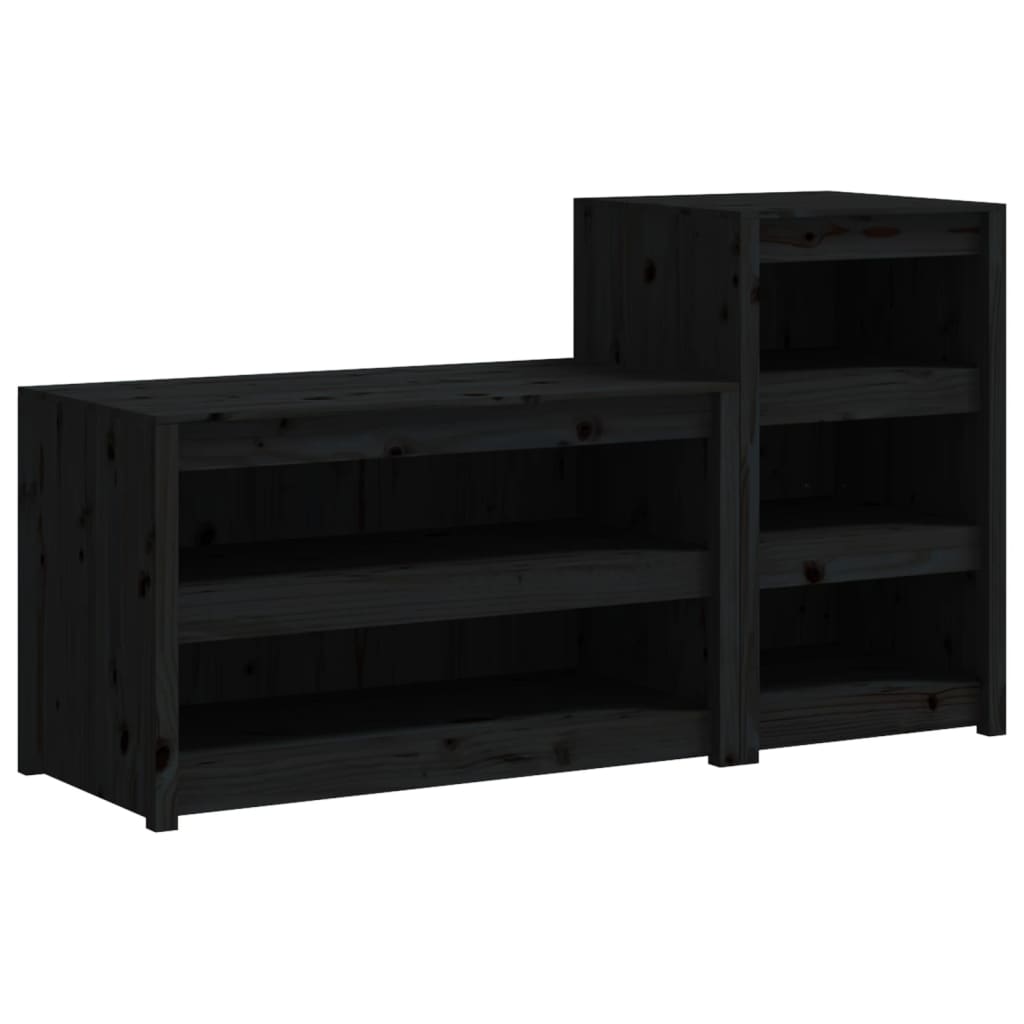 Outdoor Kitchen Cabinets MEPPEL 2 pcs Black Solid Wood Pine