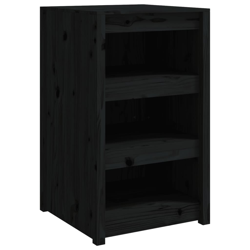 Outdoor Kitchen Cabinets MEPPEL 2 pcs Black Solid Wood Pine