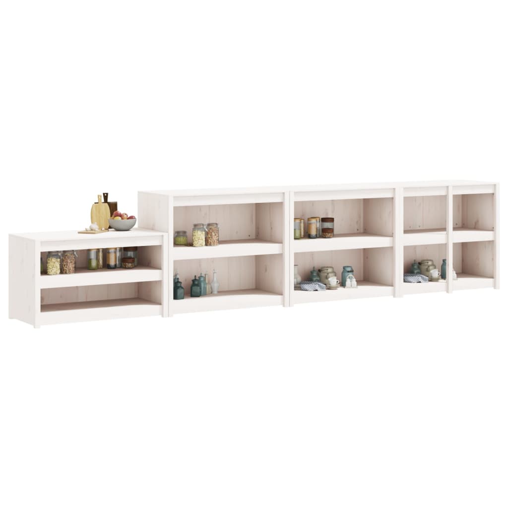 Outdoor Kitchen Cabinets MEPPEL 4 pcs White Solid Wood Pine