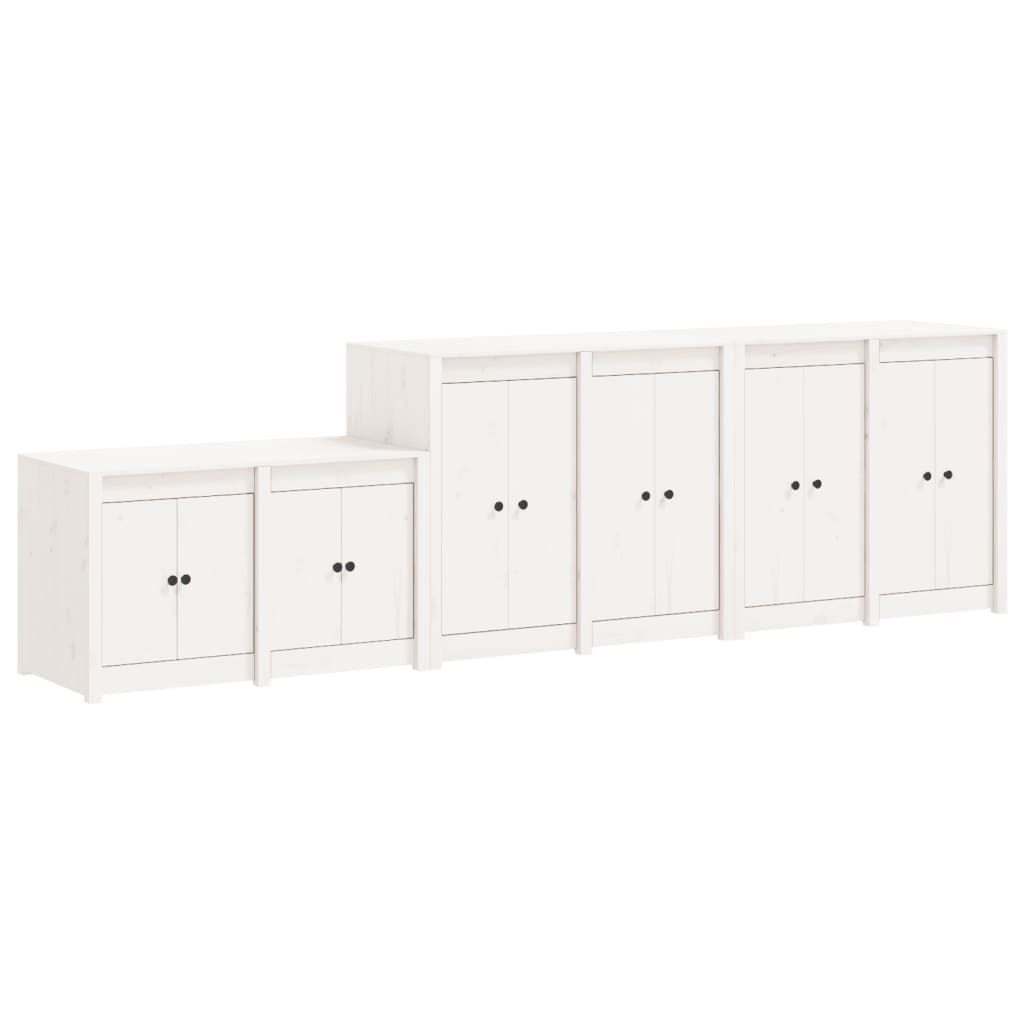 Outdoor Kitchen Cabinets MEPPEL 3 pcs White Solid Wood Pine