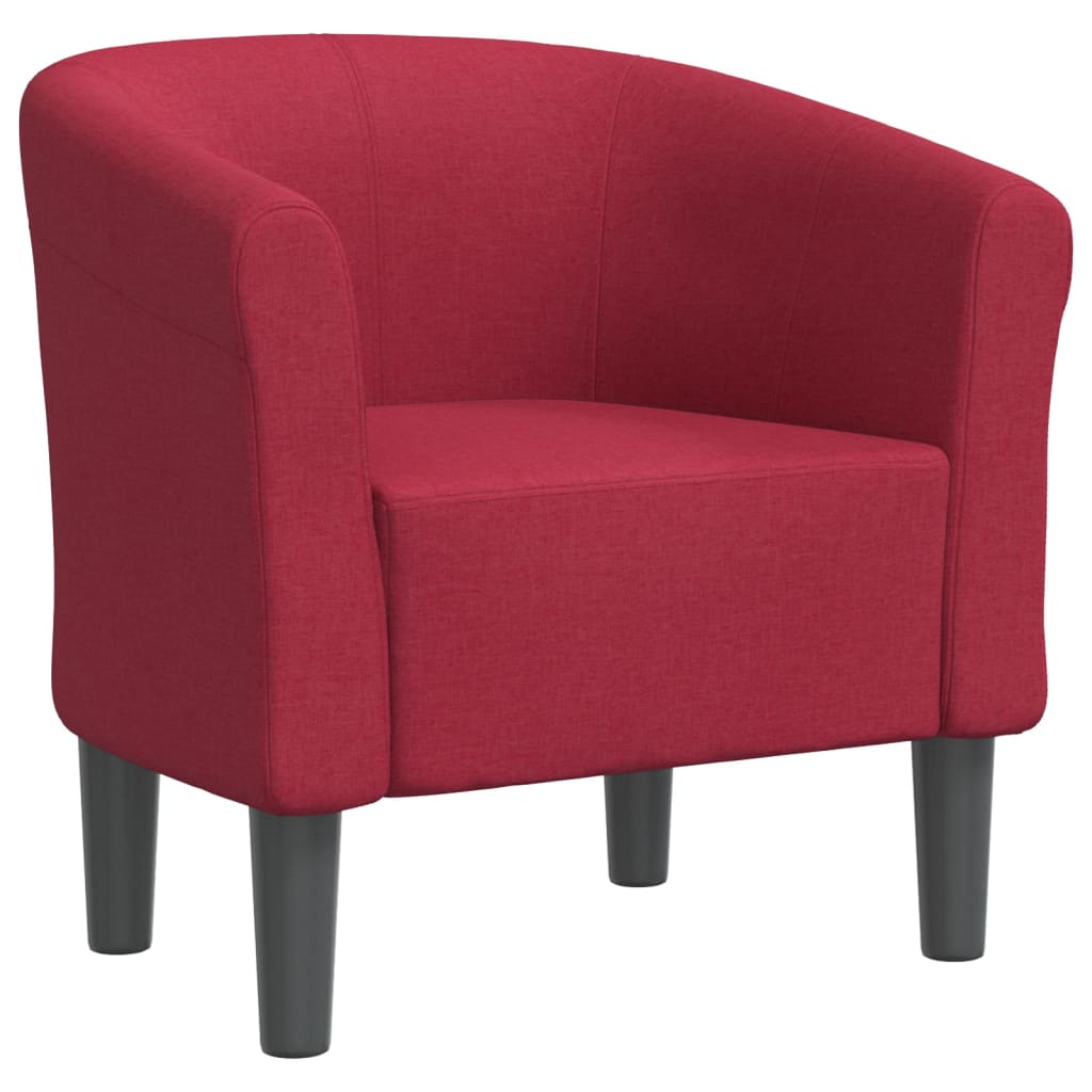 Tub Chair Wine Red Fabric