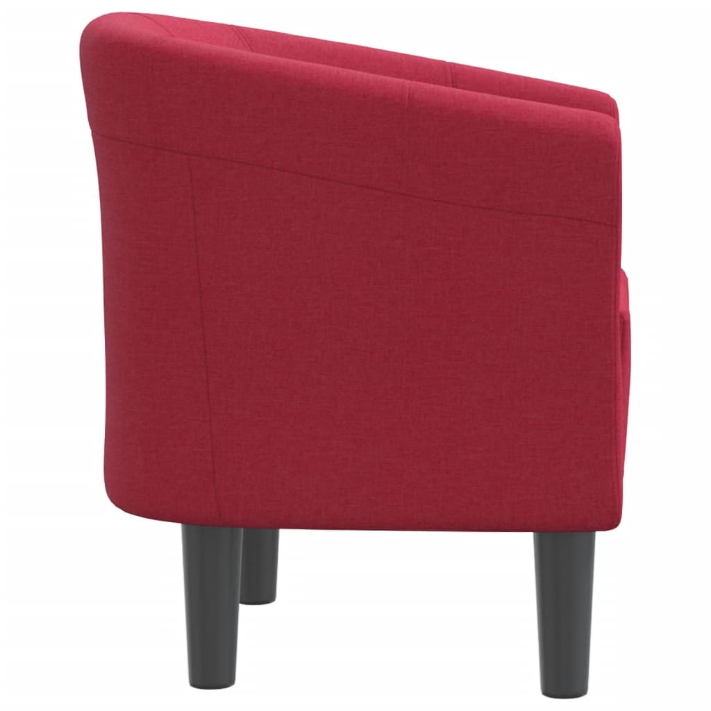 Tub Chair Wine Red Fabric
