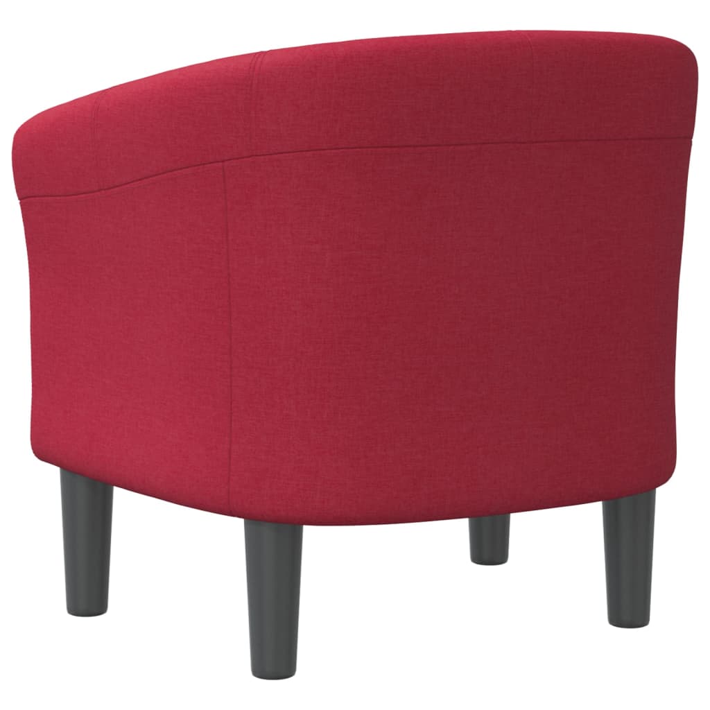 Tub Chair Wine Red Fabric