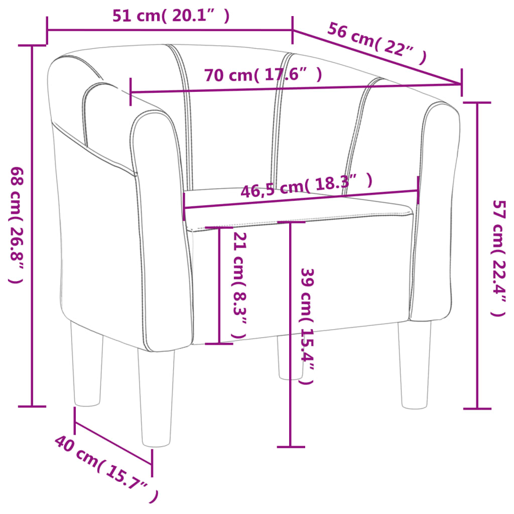 Tub Chair Black Fabric