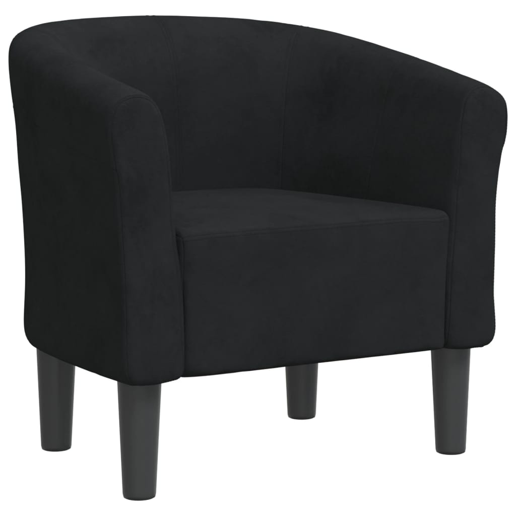 Tub Chair Black Velvet
