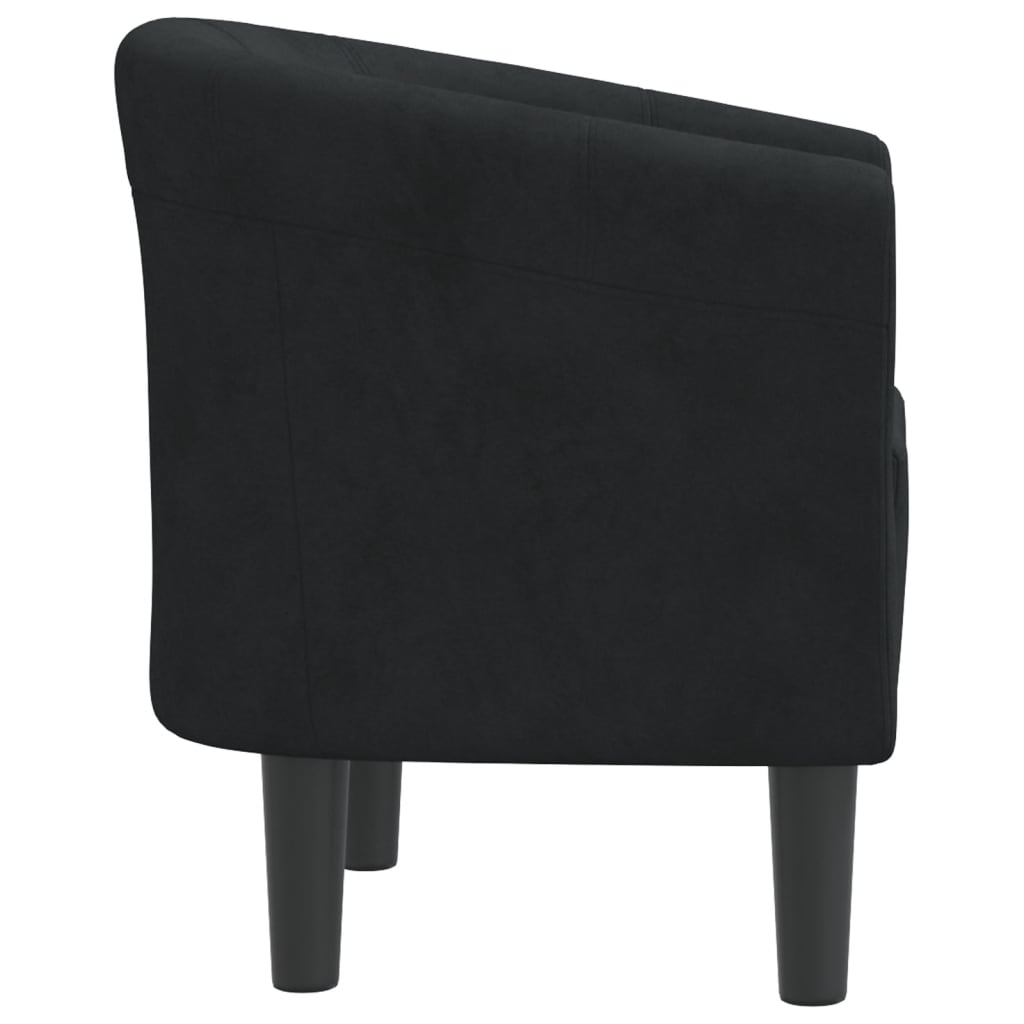 Tub Chair Black Velvet