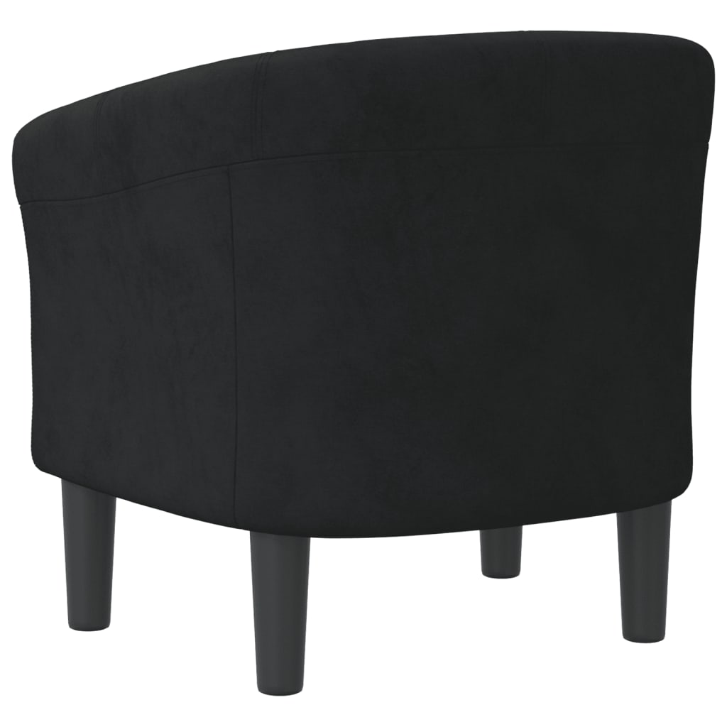 Tub Chair Black Velvet