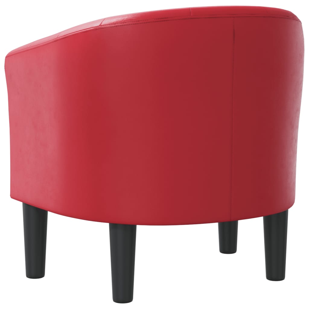 Tub Chair Red Faux Leather