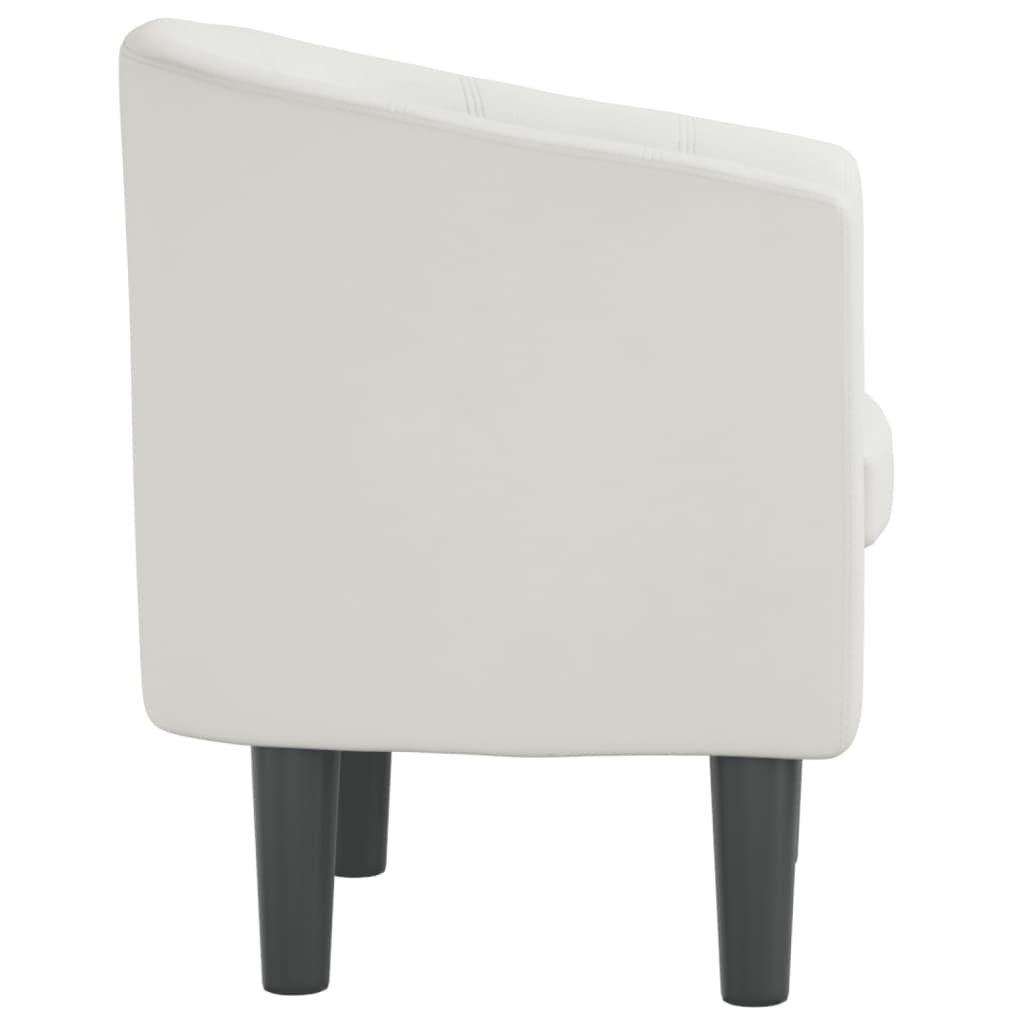 Tub Chair White Faux Leather