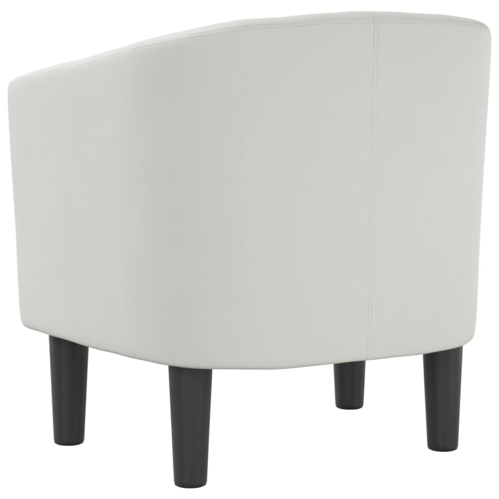 Tub Chair White Faux Leather