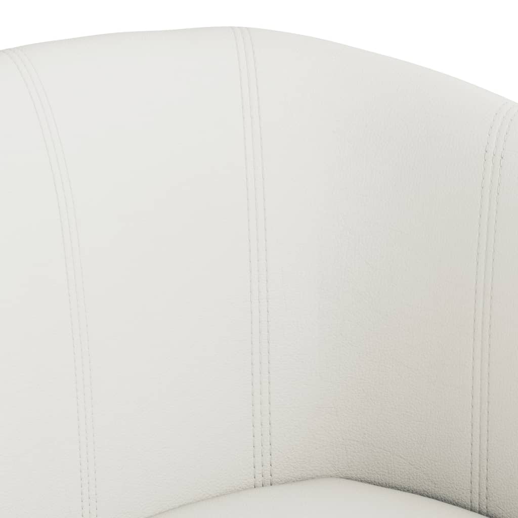 Tub Chair White Faux Leather