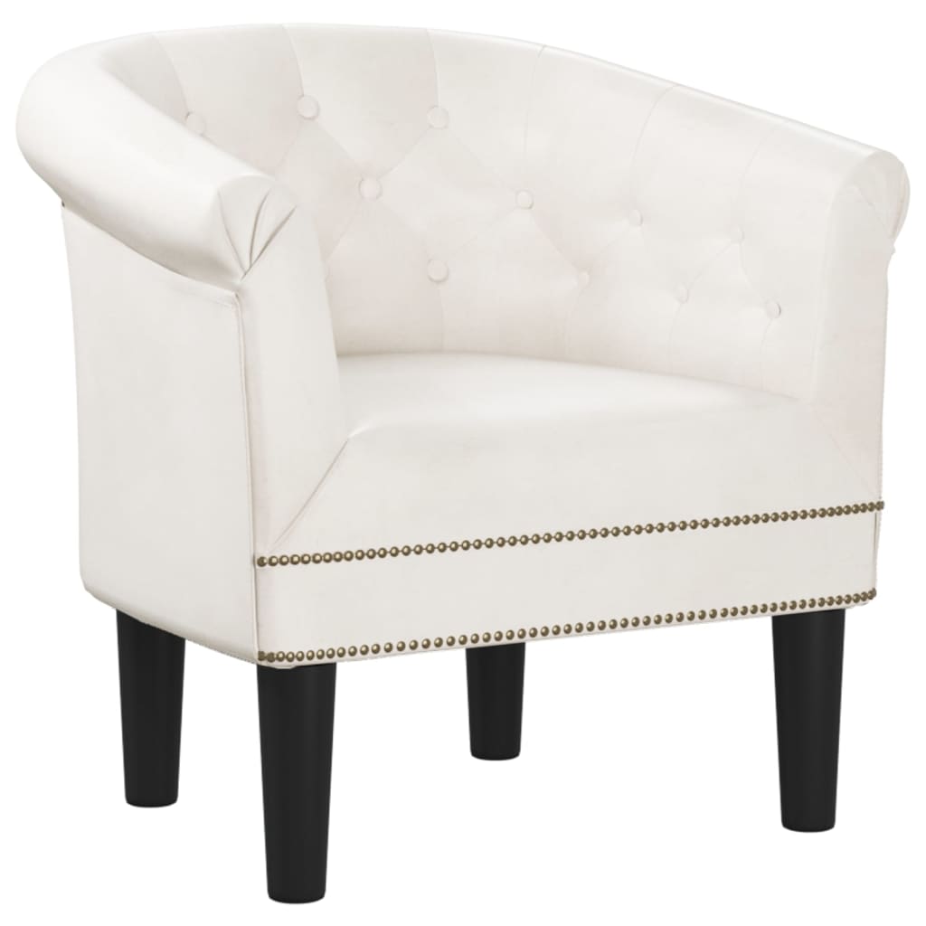 Tub Chair White Faux Leather