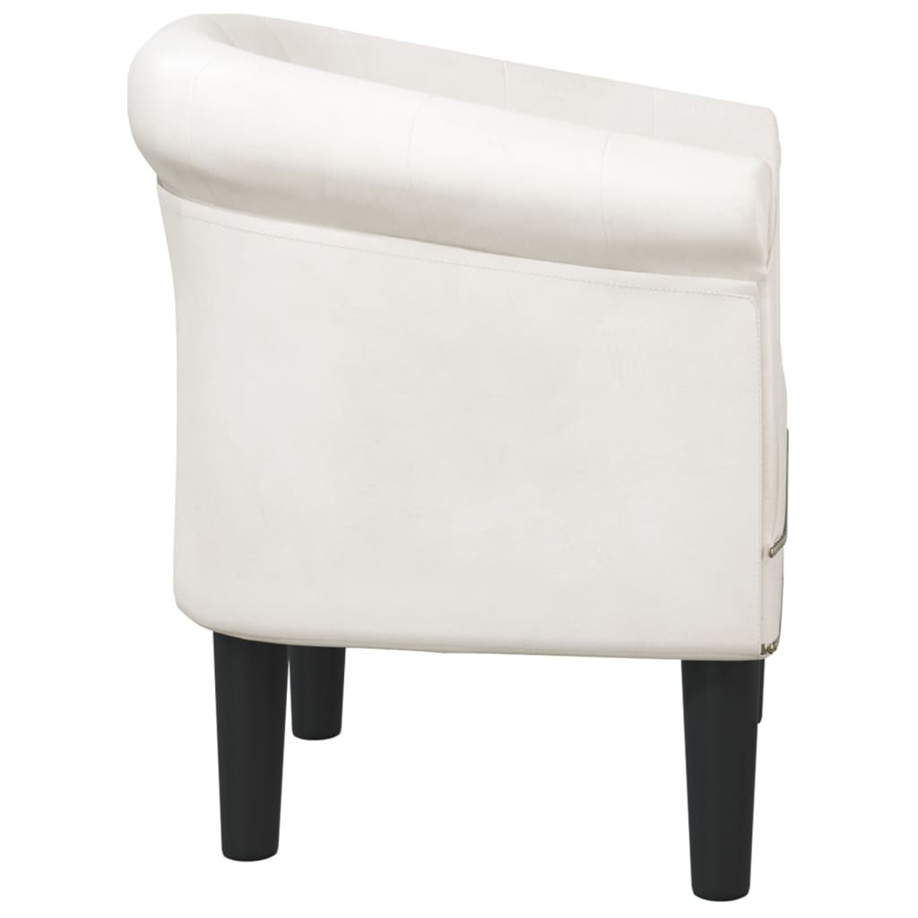 Tub Chair White Faux Leather