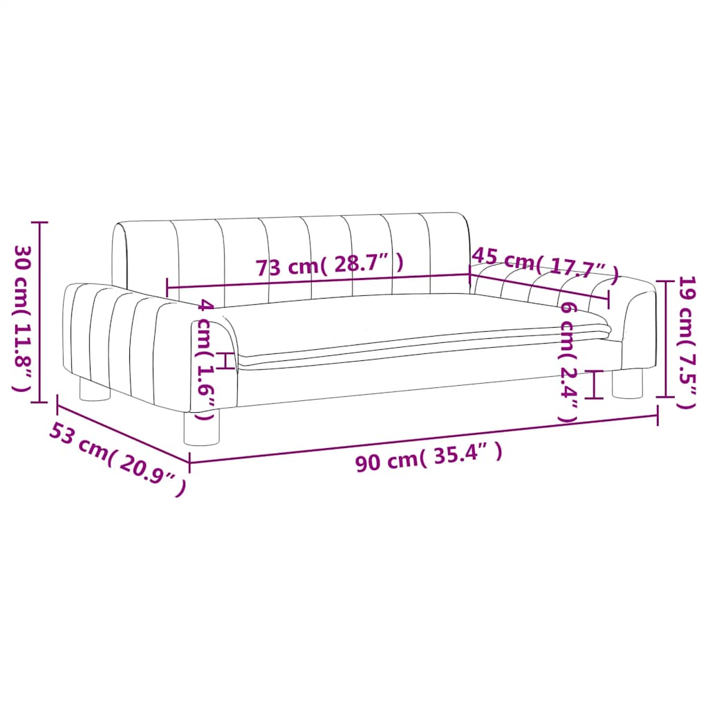Kids Sofa Dark Grey 90x53x30 cm Fabric