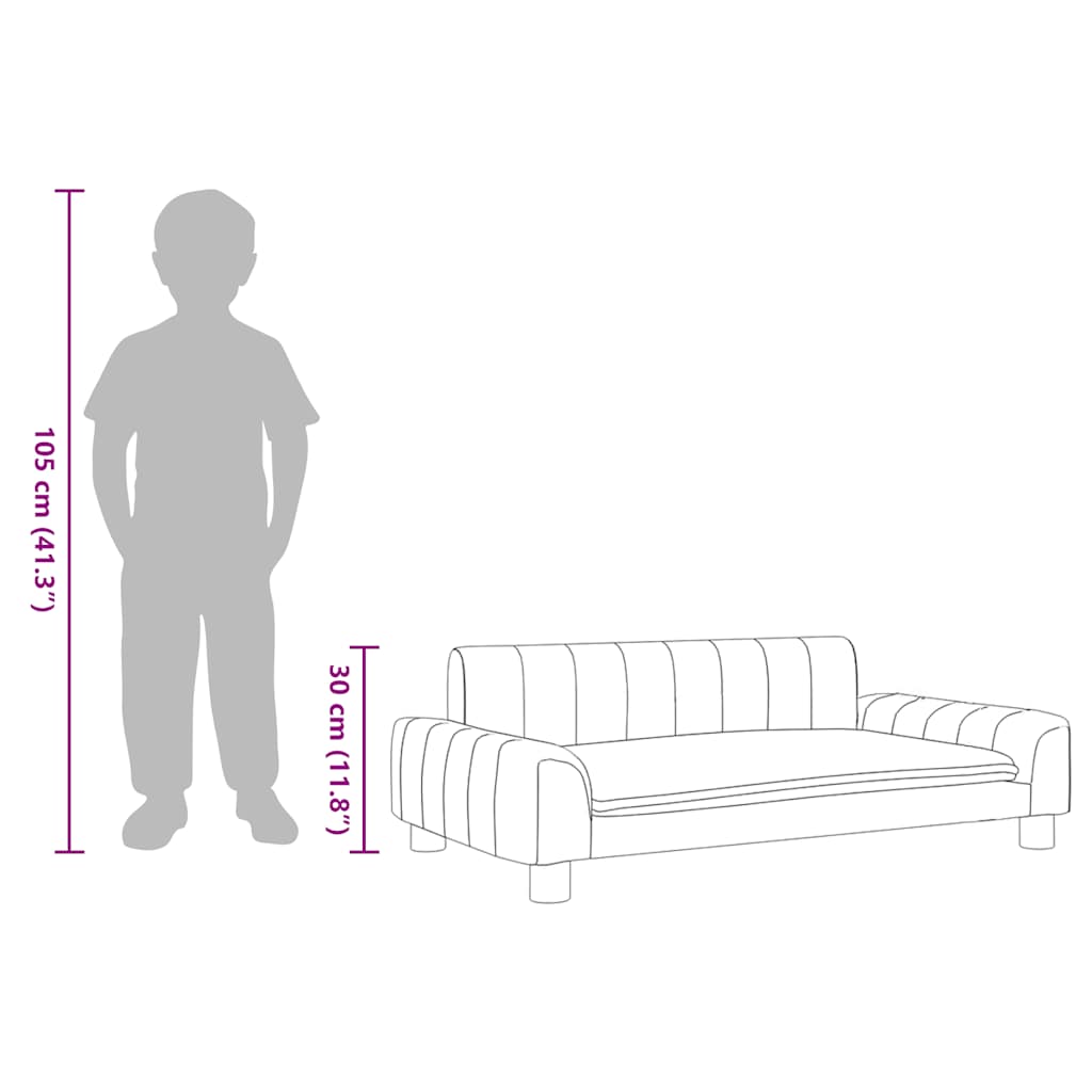 Kids Sofa Dark Grey 90x53x30 cm Fabric