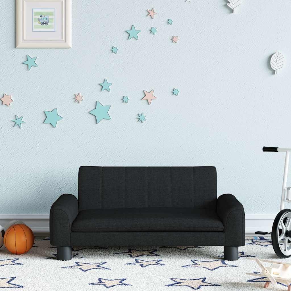 Kids Sofa Black 70x45x30 cm Fabric