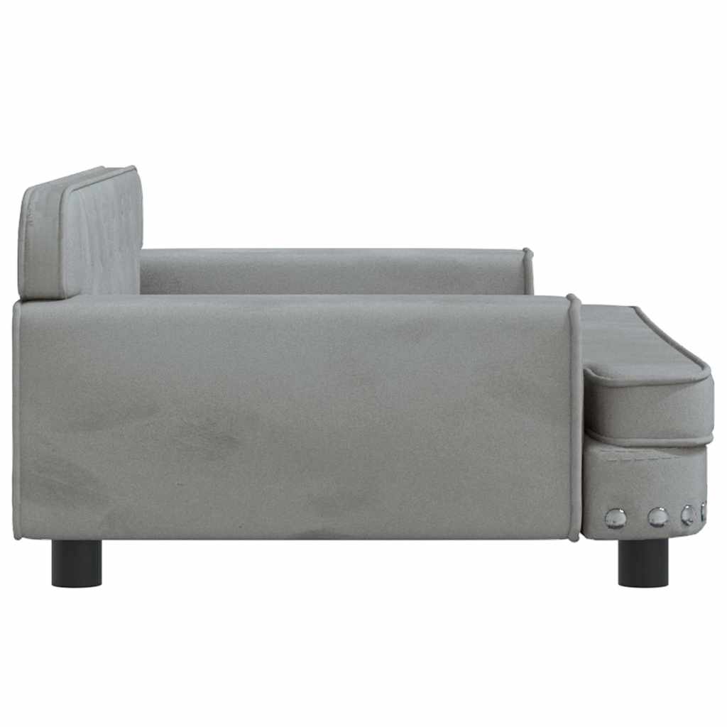 Kids Sofa Light Grey 90x53x30 cm Velvet