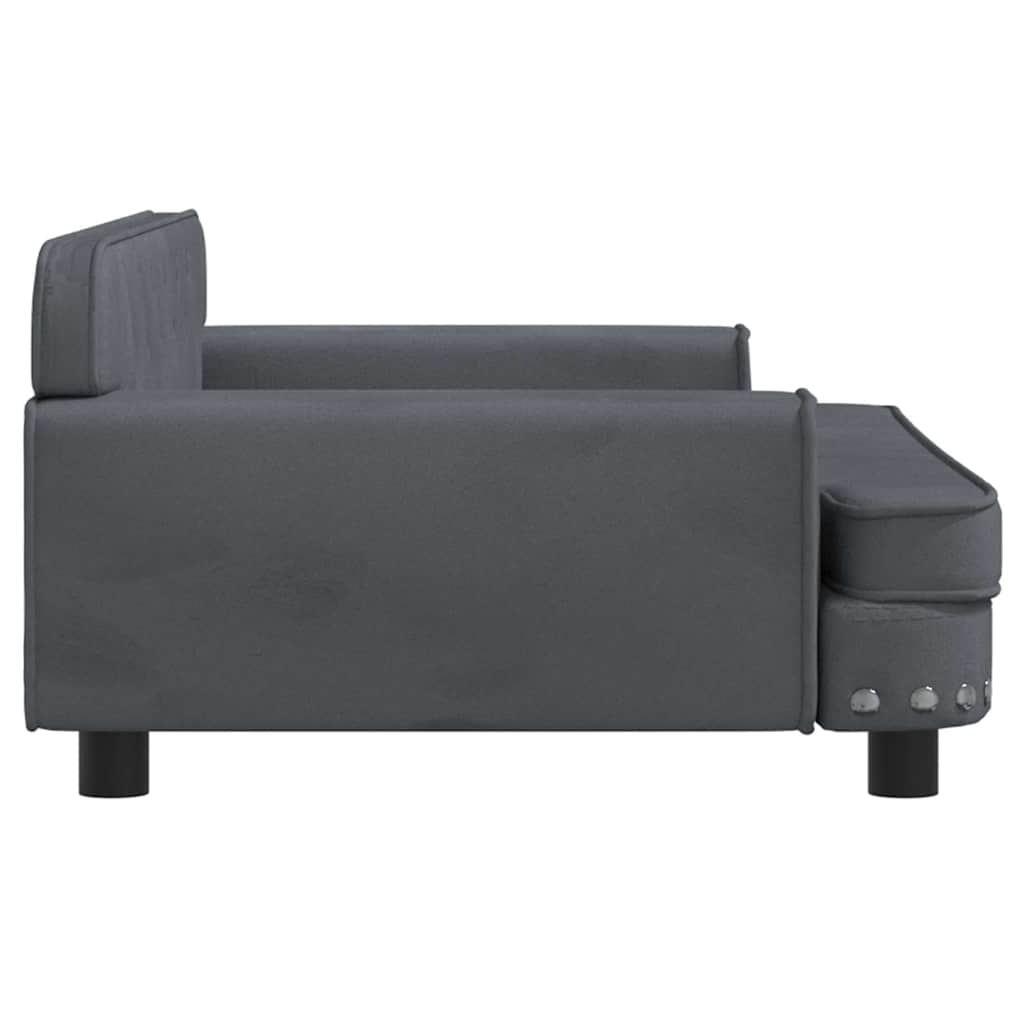 Kids Sofa Dark Grey 90x53x30 cm Velvet