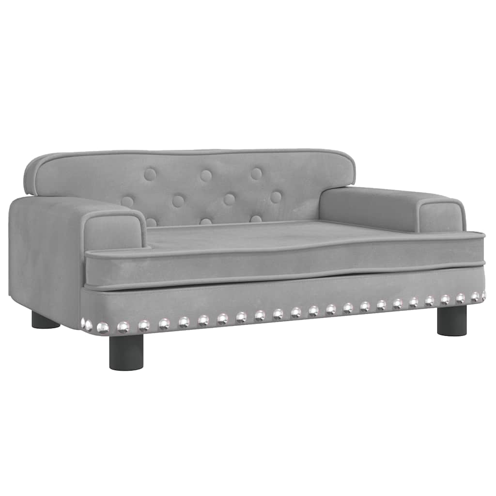Kids Sofa Light Grey 70x45x30 cm Velvet
