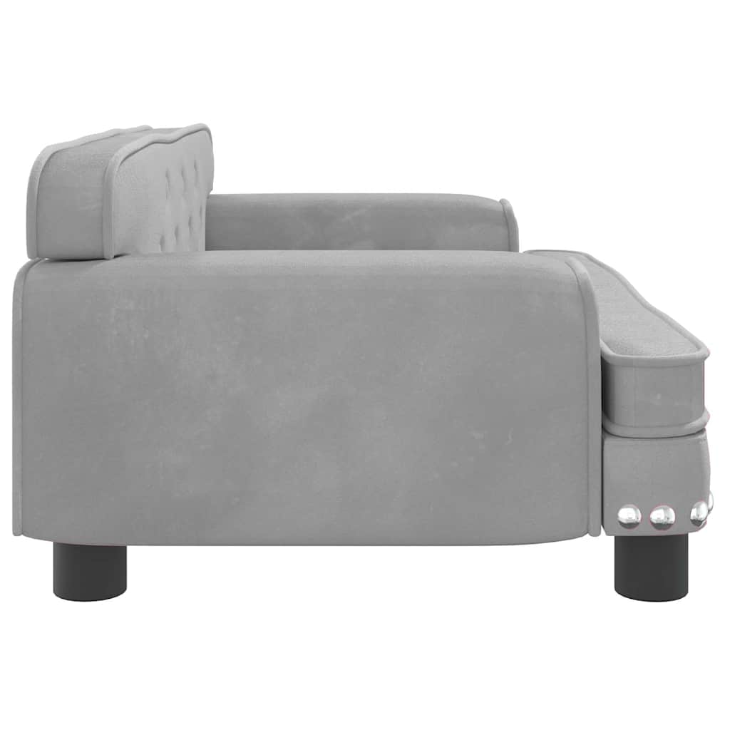 Kids Sofa Light Grey 70x45x30 cm Velvet