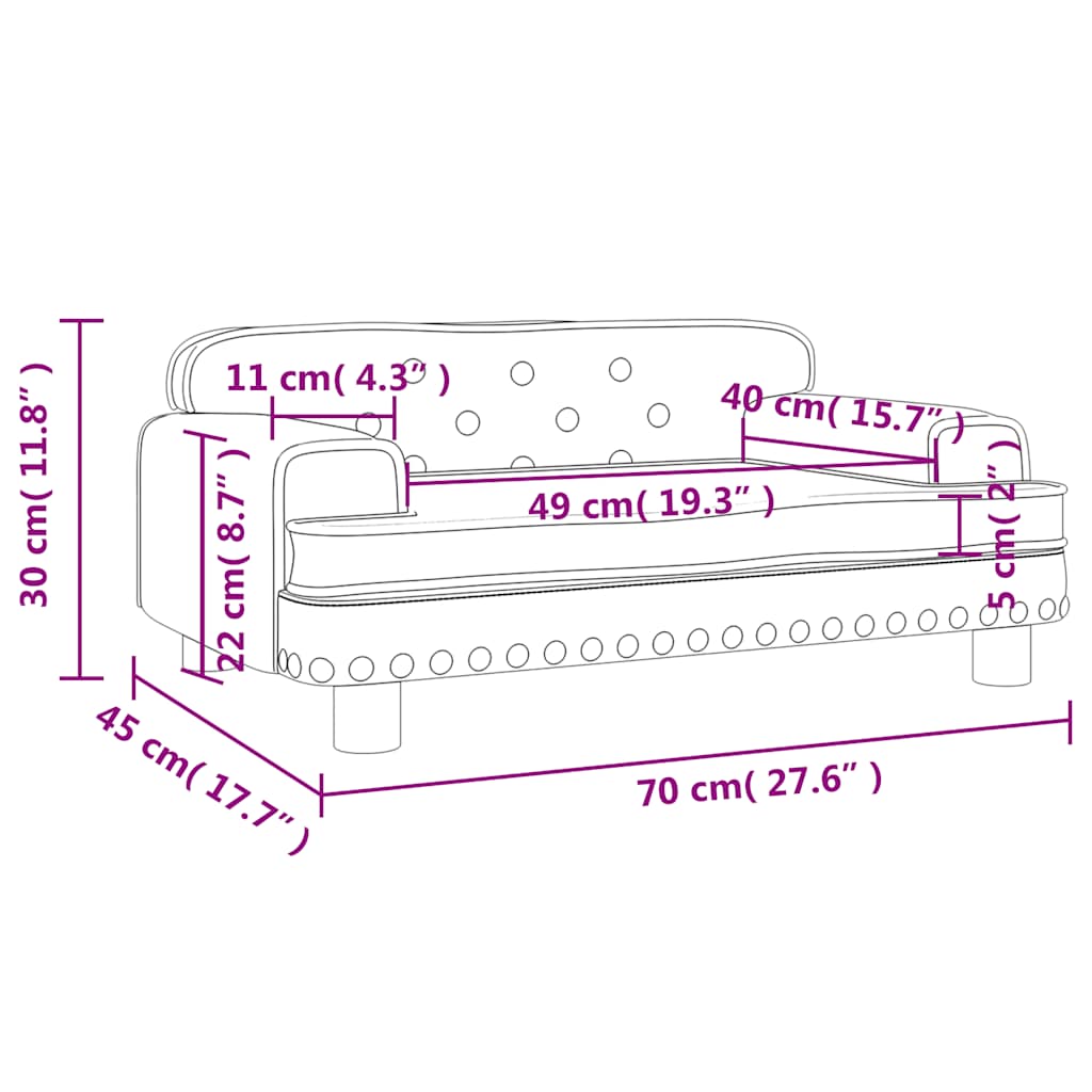 Kids Sofa Light Grey 70x45x30 cm Velvet