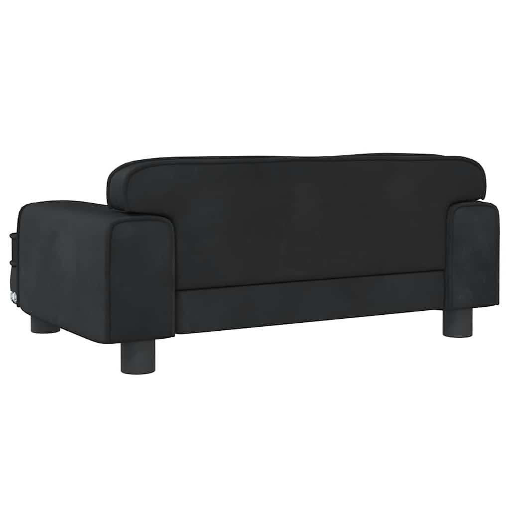 Kids Sofa Black 70x45x30 cm Velvet