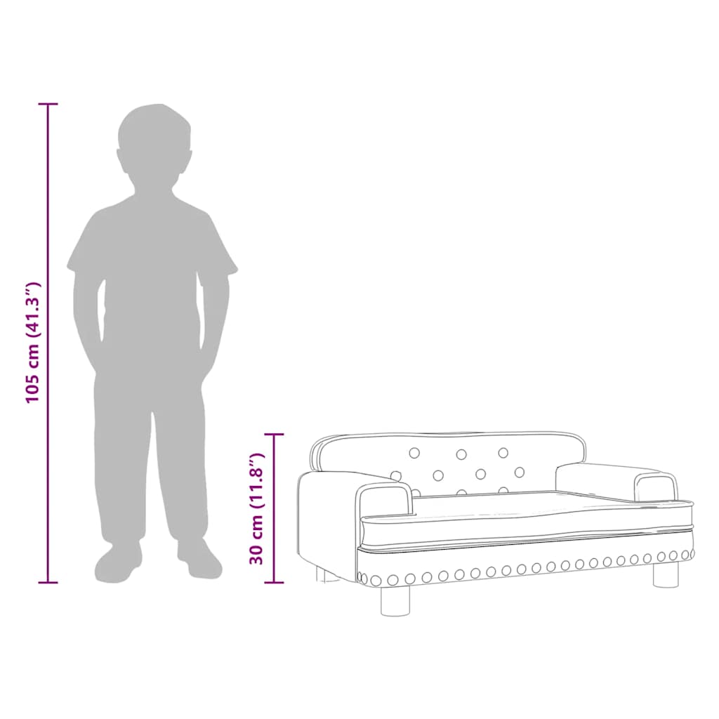 Kids Sofa Black 70x45x30 cm Velvet